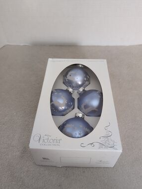 The Victoria Collection Rauch Blue Matte Reindeer Christmas Ornaments - Set of 4